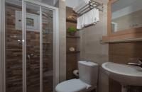 Cretan Villa bathroom with  shower cubicle, hairdryer and bathroom toiletries